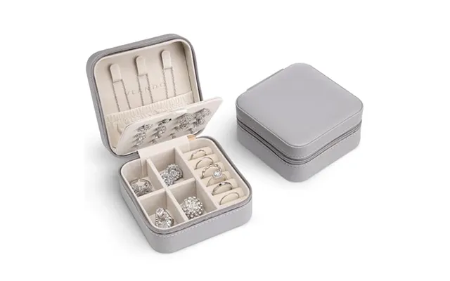 Vlando Small Travel Jewellery Box - Faux Leather Travel Jewellery Case For Earring,ring,necklace With 16 Earring Holes,g