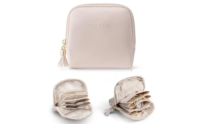 Vlando Travel Jewellery Box - Pu Leather Travel Jewellery Case With Zipper