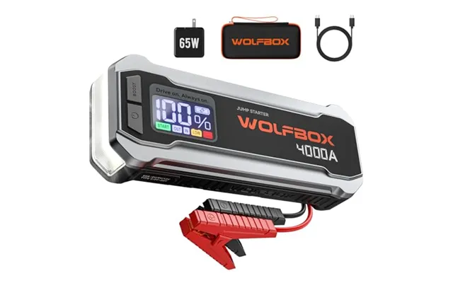 Wolfbox 4000a Jump Starter Power Pack With 65w Quick Charger - Mv24 10l Petrol 10l Diesel