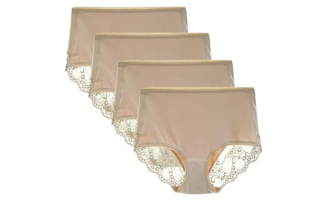 Women's 3 Or 4 Pack High Waisted Comfort Cotton Lace Coverage Full Rise Briefs Knickers Underwear