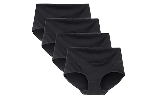 Women's Cotton Knickers High Waist Full Coverage Brief Simple Ladies Underwear Pack Of 4 Xl Black
