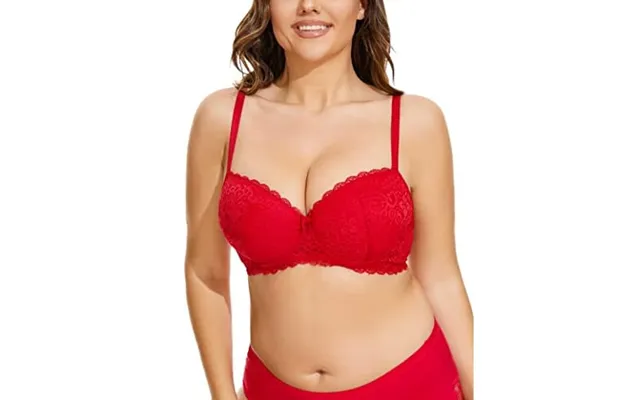 Women's Plus Size Bra Curvy Signature Lace Push-up With Underwire Contour Bra 34d-44ff 34e Red