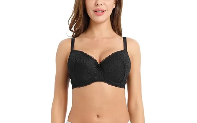 Women's Plus Size Bra Curvy Signature Lace Push-up With Underwire Contour Bra 34d-44ff 40d Black