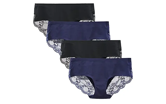 Women's Seamless Knickers Cotton Lady Panties Midi Lace Underwear Full Coverage Brief Pack Of 4