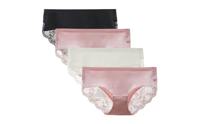 Women's Seamless Knickers Cotton Lady Panties Midi Lace Underwear Full Coverage Brief Pack Of 4