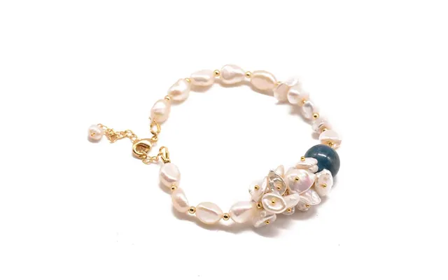 Baroque Pearl & Bluestone Bracelet Elegant Natural Beauty