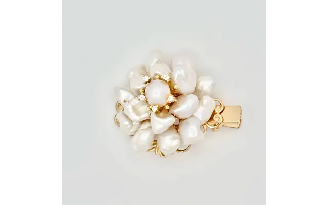 Baroque Pearl Floral Hair Clip With Golden Accents