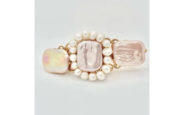 Enchanting Pink Pearl & Gold Filigree Hair Clip