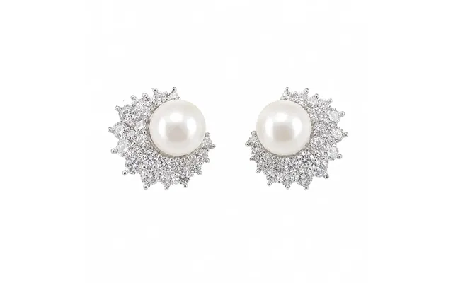 Freshwater Pearl Crystal Cluster Stud Earrings