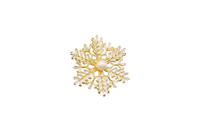 Freshwater Pearl Snowflake Zircon Brooch