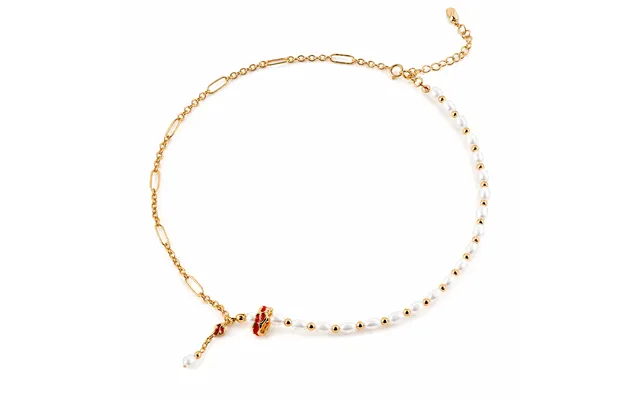 Gold Drip Glaze Bead Pearl Necklace