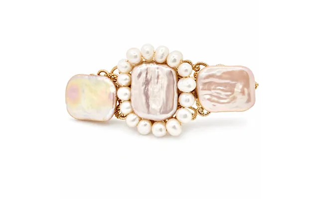 Gold Enchanting Pink Pearl & Filigree Hair Clip