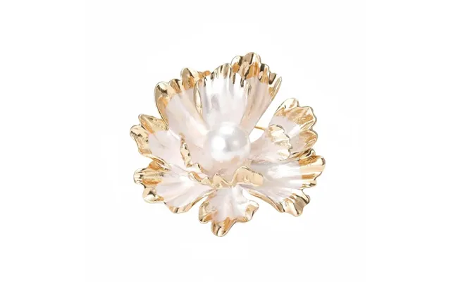 Gold Peony Pearl Brooch