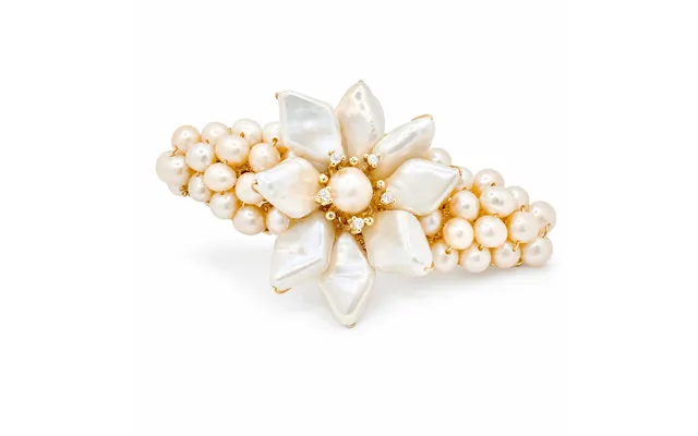 Gold Pink Pearl Bloom Hair Clip