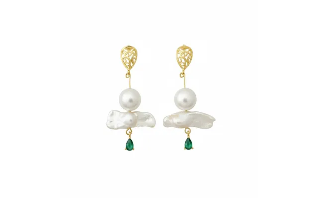 Gold-plated Filigree Baroque Pearl Drop Earrings