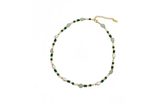 Green Beaded Baroque Pearl Necklace