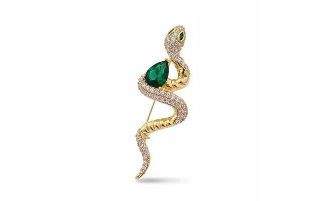 Green Diamond Snake Brooch