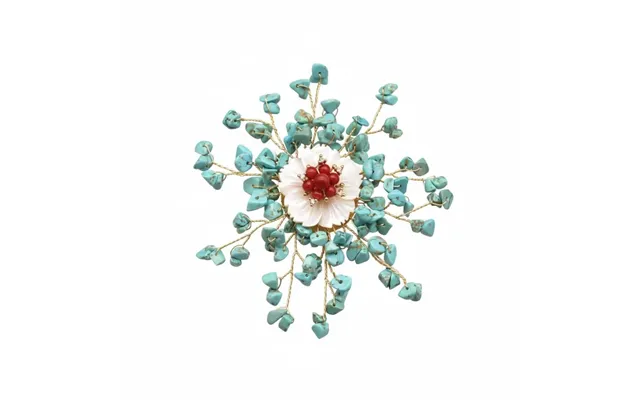 Handcrafted Turquoise Floral Brooch
