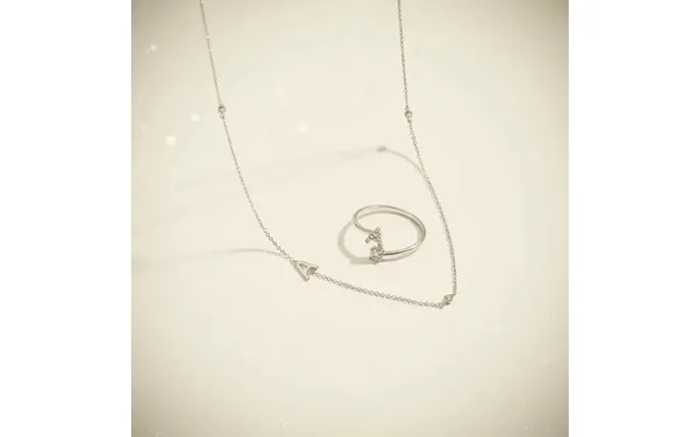 Initial Cubic Zirconia Necklace & Ring Set
