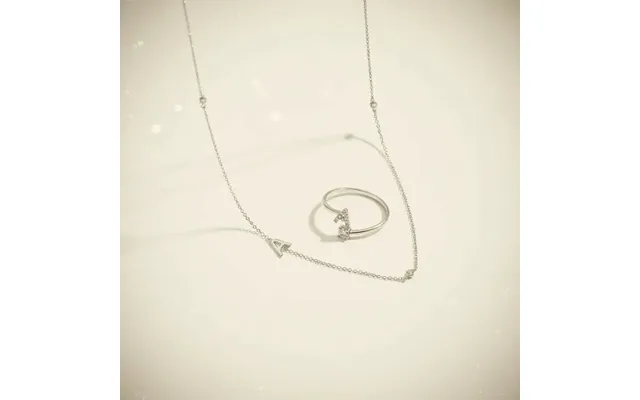 Initial Diamond Necklace & Ring Set Sale