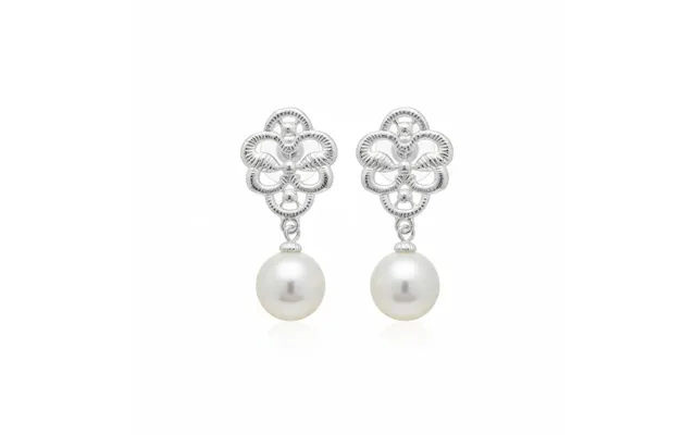 Lace Stylish Earrings - Gold & Silver With Pearl Drop