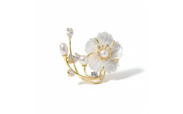 Mother Shell Floral Pearl Brooch