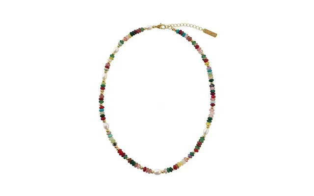 Multi-coloured Natural Stone Pearl Necklace