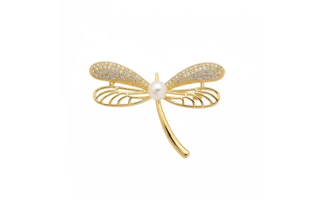 Natural Freshwater Pearl Dragonfly Brooch