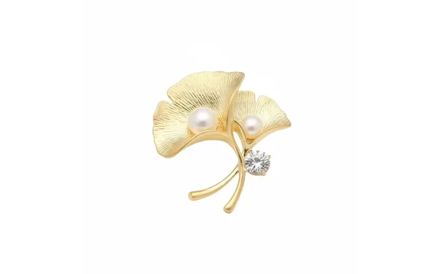 Natural Freshwater Pearl Ginkgo Leaf Brooch