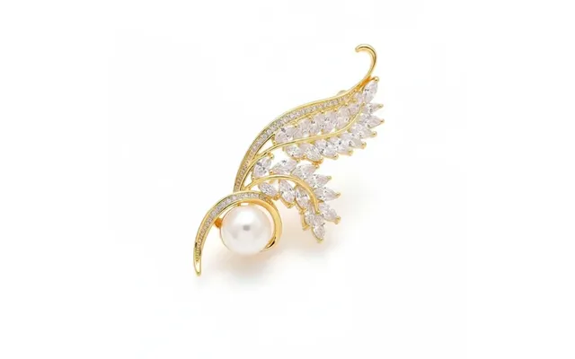 Natural Pearl Zircon Wheat Brooch