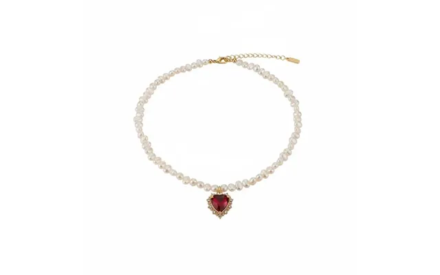 Ruby Heart Baroque Pearl Necklace