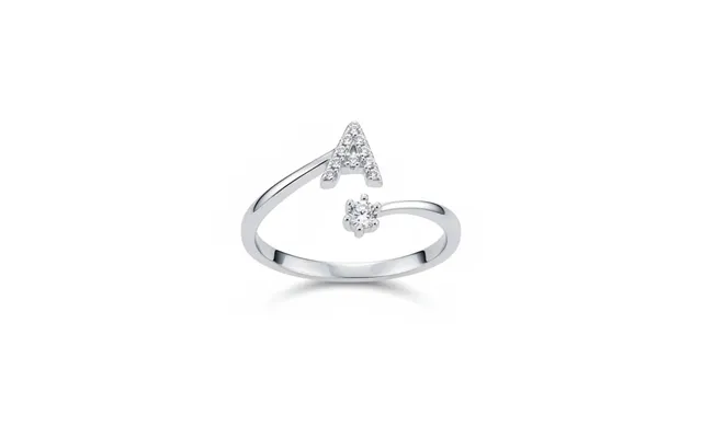 Silver Diamond Initial Letter Ring