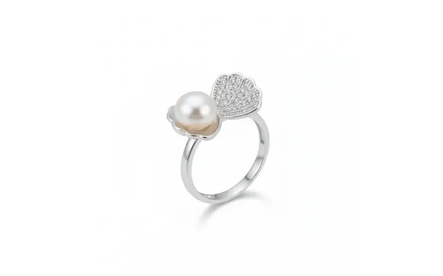 Silver Shell Pearl Ring