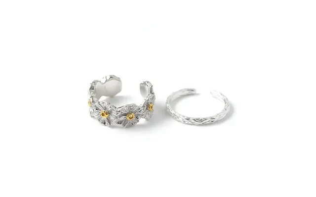 Sterling Silver Daisy Ring Set