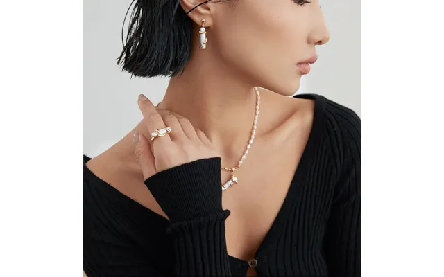 Stick Baroque Pearl Necklace & Ring Set