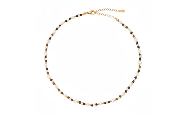 Tiger Eye Gemstone Pearl Beaded Necklace