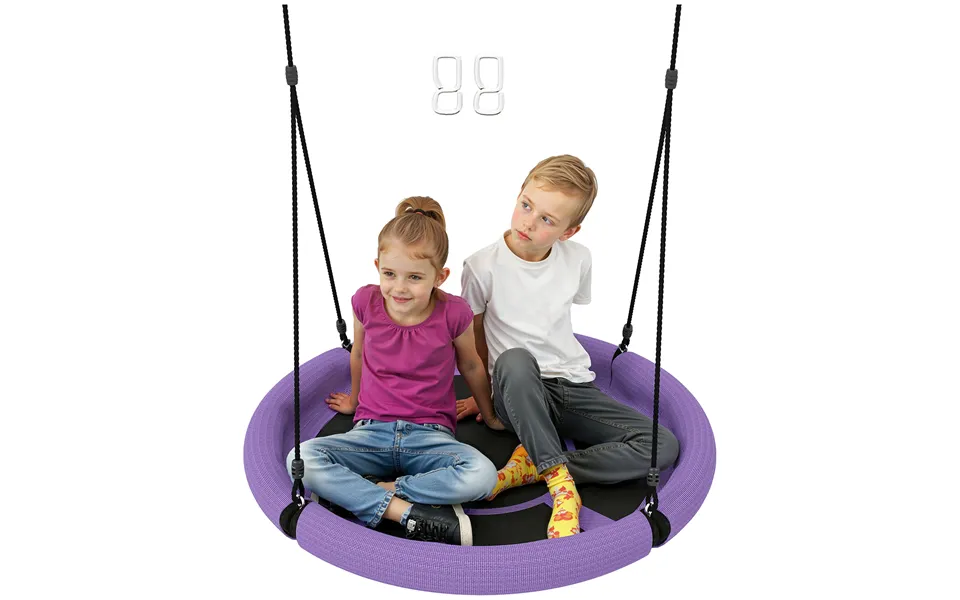 Aiyaplay 100cm Diameter Nest Swing Seat For Kids With Height Adjustable Hanging Ropes For Outdoor - Playground