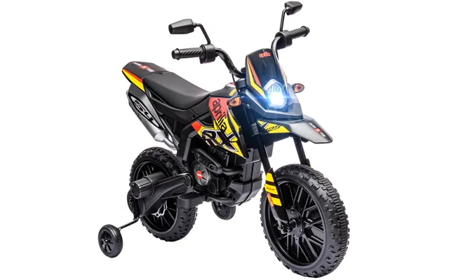 Aiyaplay 12v Aprilia Licenced Kids Motorbike With Training Wheels - Spring Suspension