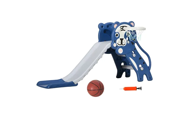 Aiyaplay 2 In 1 Baby Slide For Indoor Use With Basketball Hoop, Basketball, For Ages 18-36 Months - Blue