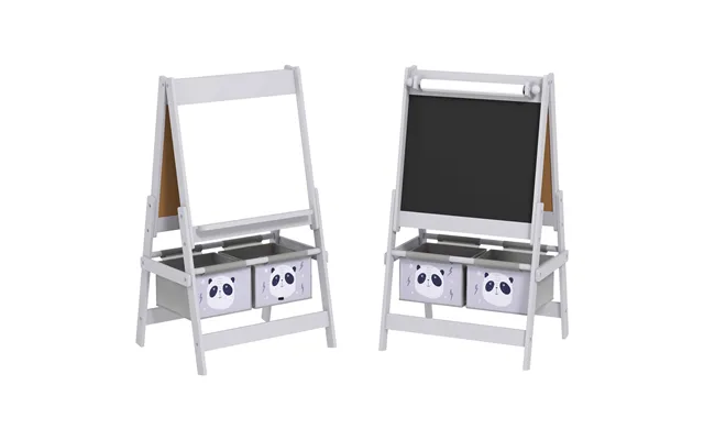 Aiyaplay 3-in-1 Kids Easel With Paper Roll, Art Easel, With Storage - Grey Aosom Uk