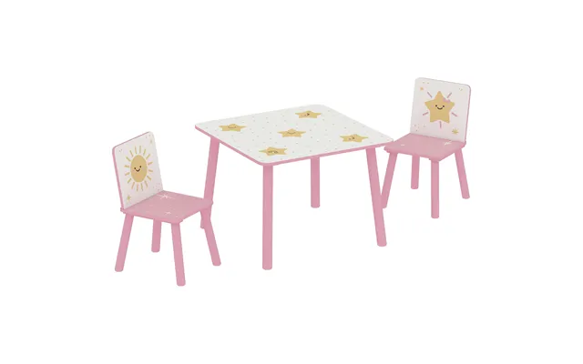 Aiyaplay 3-piece Toddler Table And Chair Set - Kids Table With 2 Chairs Set For Bedroom