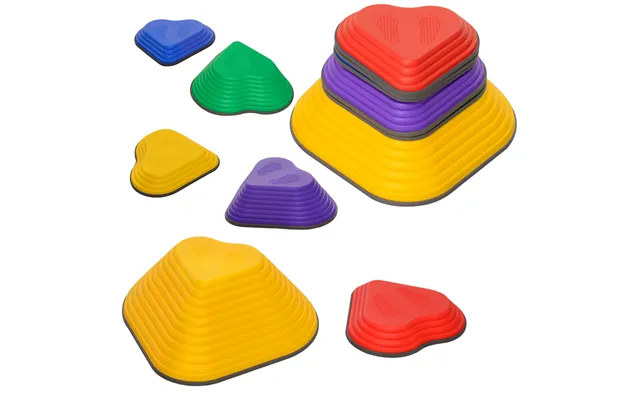 Aiyaplay 6pcs Heart-shaped Kids Stepping Stones Balance & Motor Skills - Multicoloured Aosom Uk
