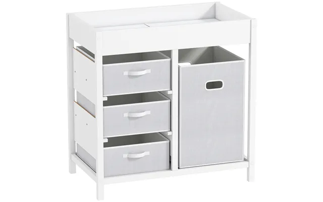 Aiyaplay Baby Changing Unit With 4 Storage Drawers - Mat For Bedroom Nursery