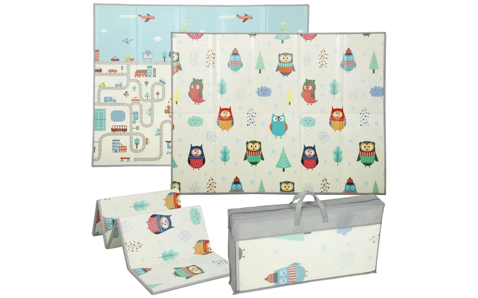 Aiyaplay Foldable Baby Plat Mat Double Sided - Kids Floor Mat For Crawling