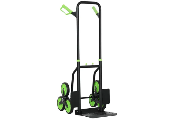 Durhand Steel Climbing Stairs Trolley Hand Trucks 6-wheels Foldable Load Cart 120kg - Green