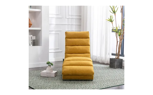 Fabric Relaxation Chaise Longue With Gentle Vibration - Contoured Ergonomic Floor Lounger With Side Pocket
