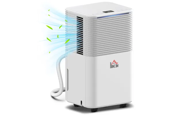 Homcom 12l Day Low-energy Dehumidifier For Home Laundry Room Bedroom - Electric Moisture Air De-humidifier With 3 Modes
