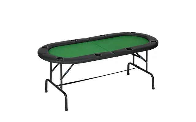 Homcom 1.83m Foldable Poker Table W Chip Trays - Drink Holders Aosom Uk