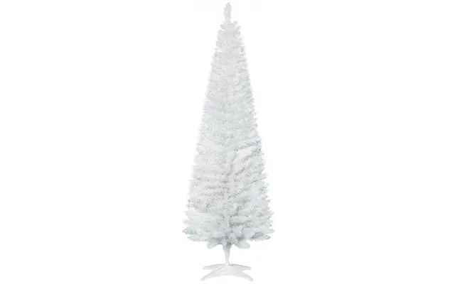 Homcom 1.8m 6ft Artificial Pine Pencil Slim Tall Christmas Tree With 390 Branch Tips Xmas Holiday Décor With Stand White