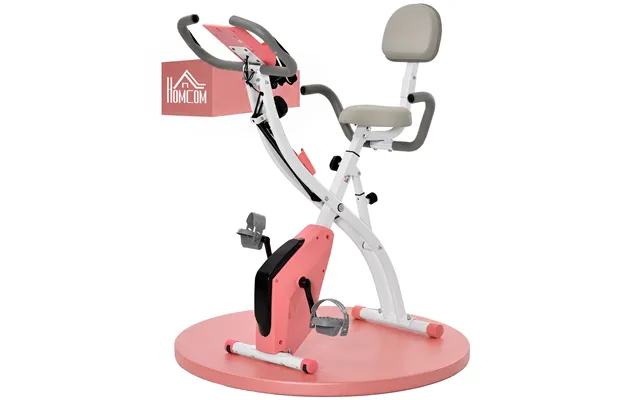 Homcom 2-in-1 Upright Exercise Bike Stationary Foldable Magnetic Recumbent Cycling With Arm Resistance Bands Pink Aosom 